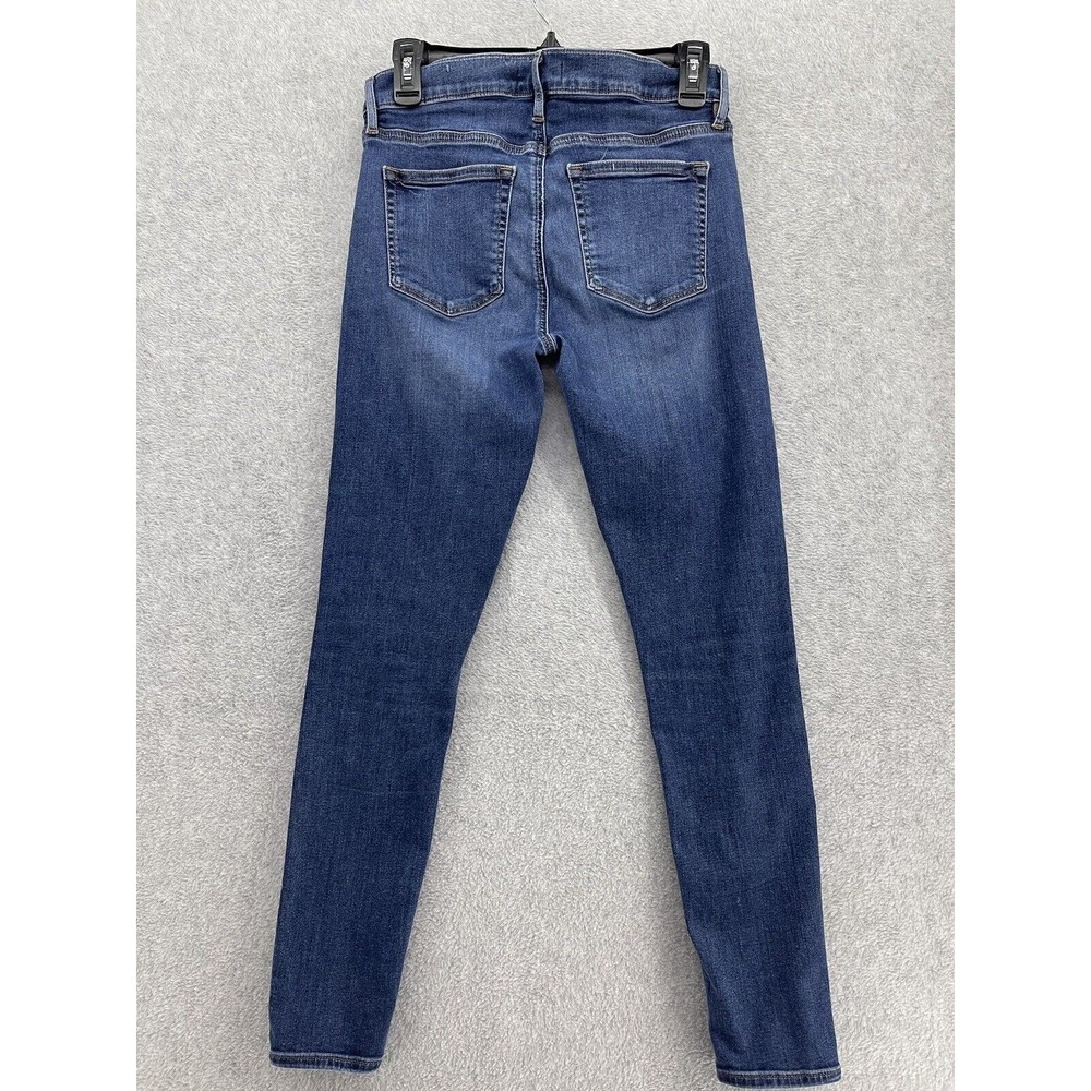 LOFT Ann Taylor Women's Blue Denim Jeans Size 4 Medium Wash Blend Skinny Crop - Picture 2 of 13